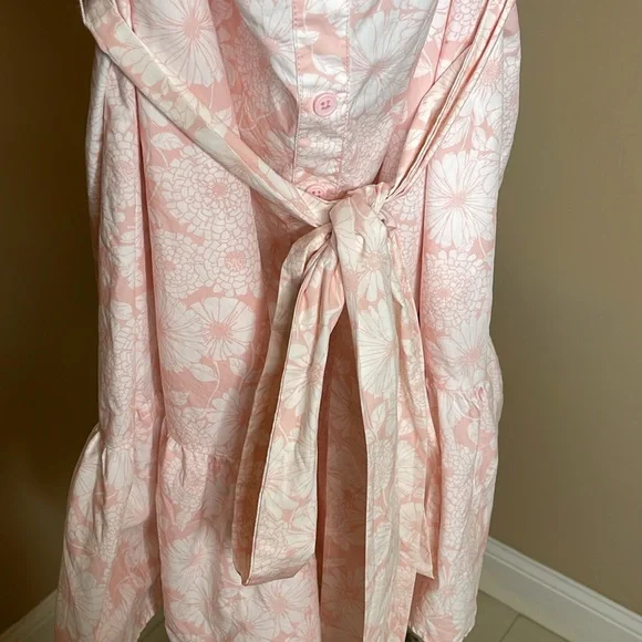 Lisa Marie Fernandez Off The Shoulder Floral Ruffle Mini Dress Pink Size 3X NWT| - Picture 7 of 17